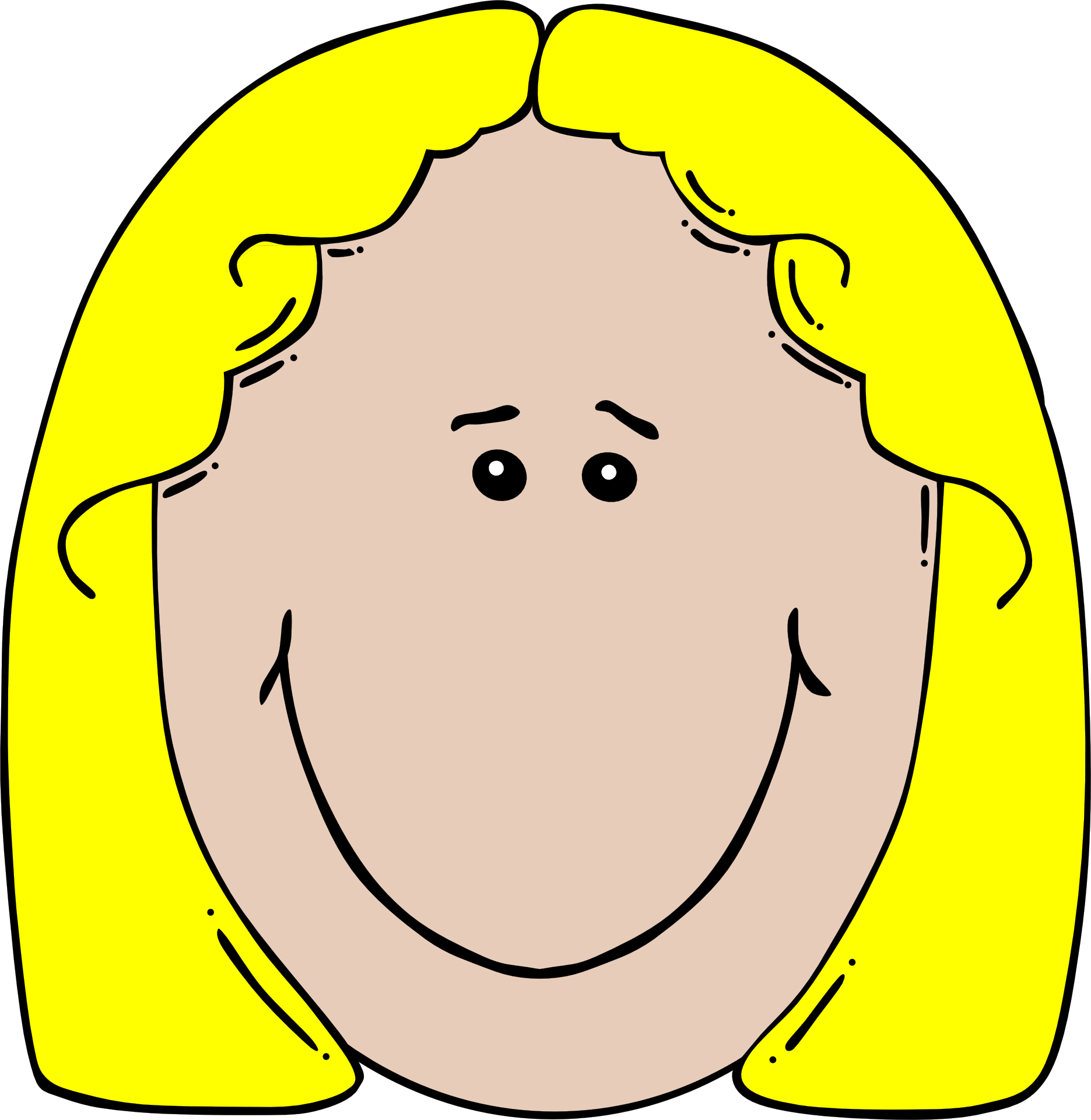 Angry Woman Clip Art - Happy Girl Cartoon Face - Png Download (582x597), Png Download
