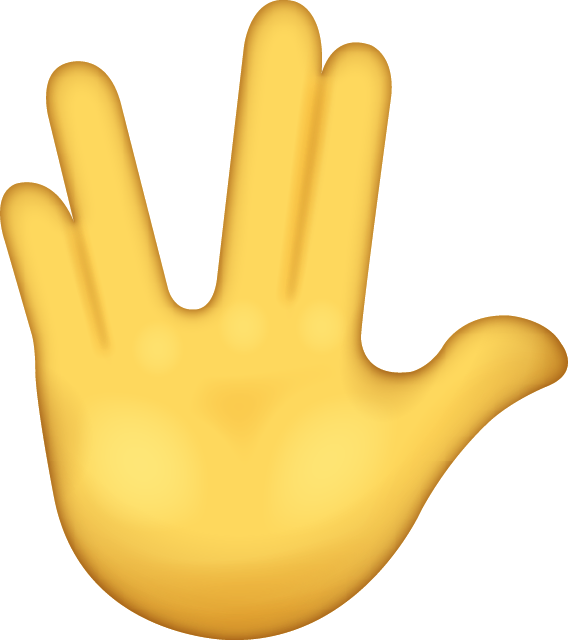 Voltage Emoji $2 - Vulcan Salute Png Clipart (568x641), Png Download