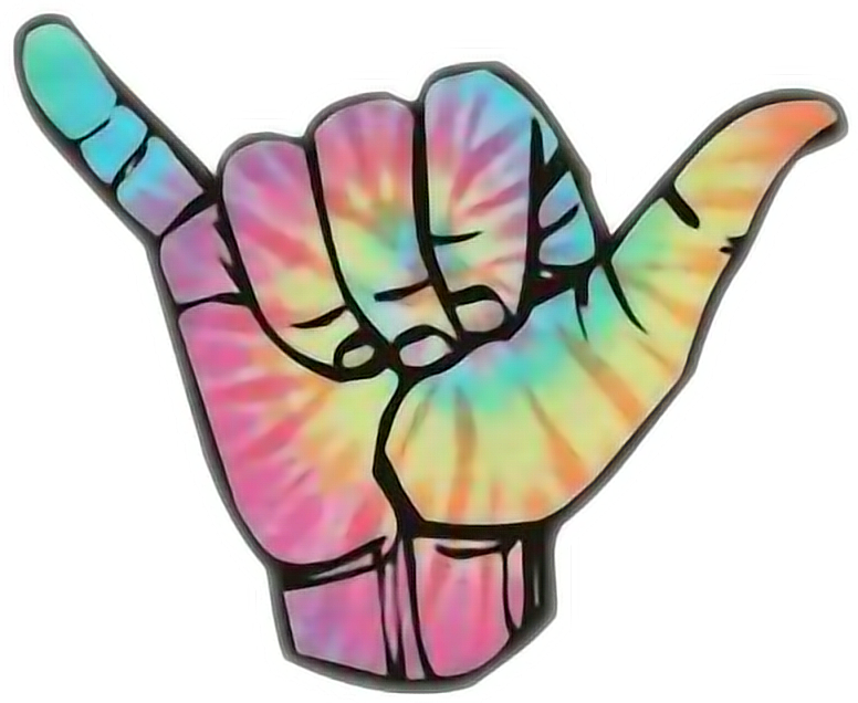 Tie Dye Shaka Sticker Clipart (776x636), Png Download