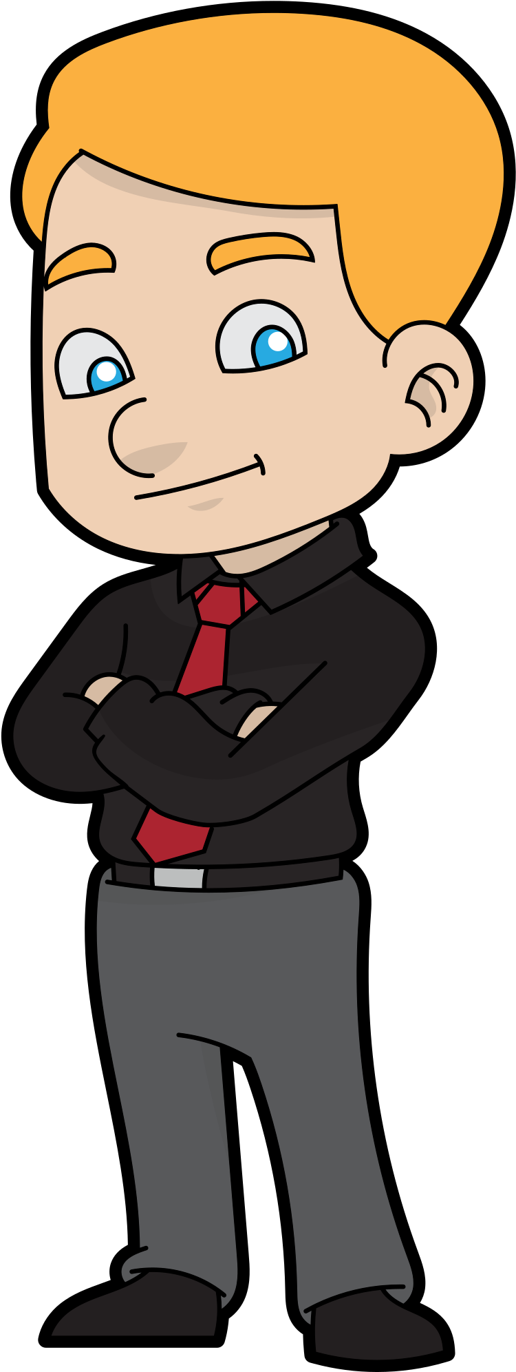 Open - Businessman Cartoons Clipart (1000x2164), Png Download