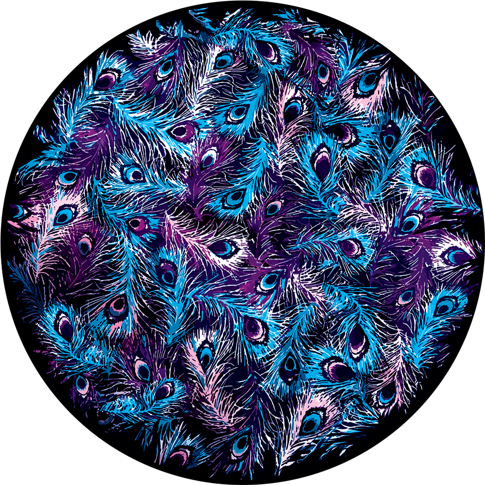 Apollo Design Cs-3466 Cool Peacock Feathers Colourscenic - Design Clipart (1200x1200), Png Download