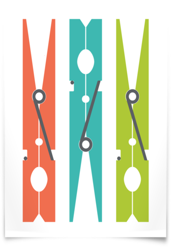 Clip Art Print Slickturtle - Clothespin Poster - Png Download (620x510), Png Download