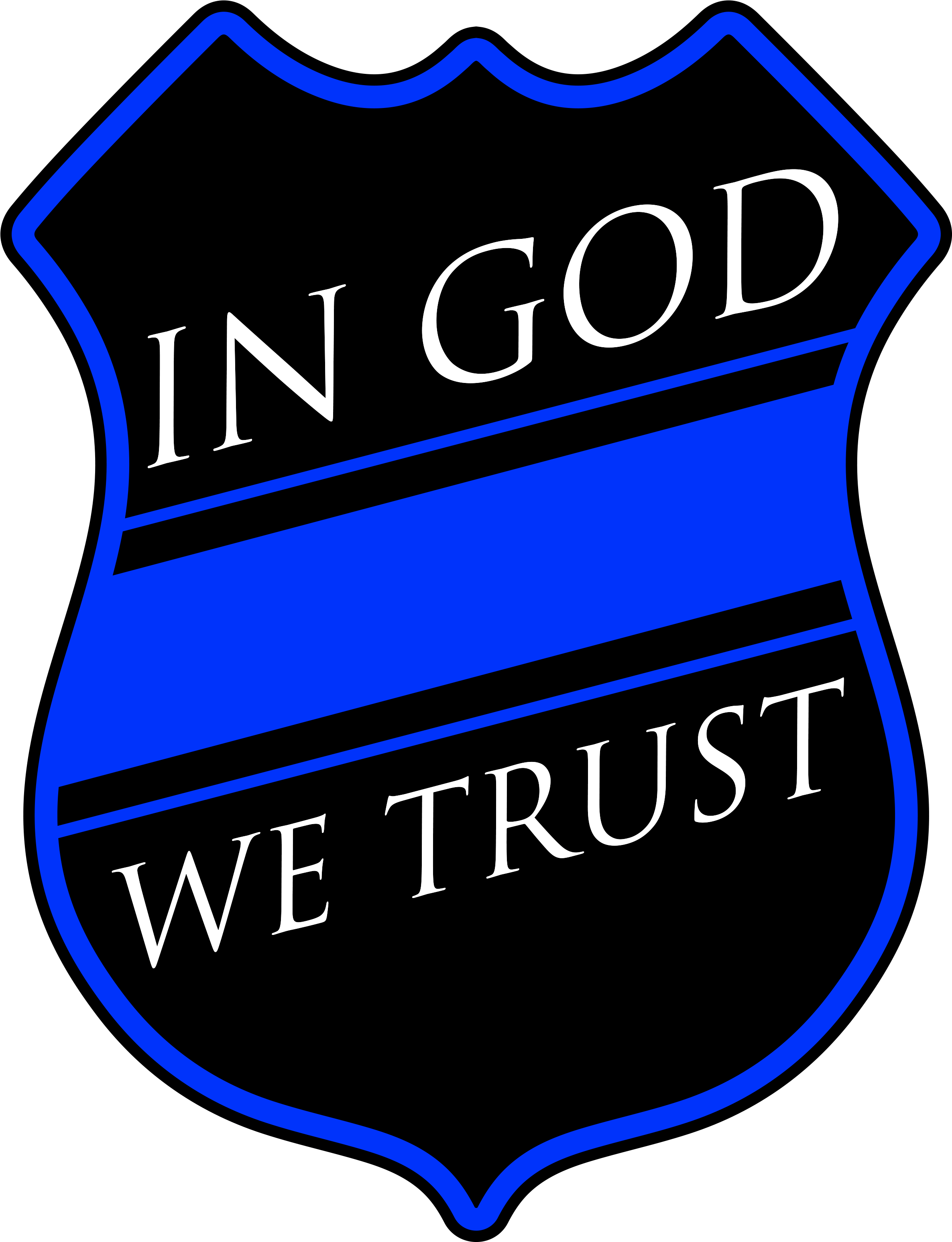 Proudly Show Your Support Sticker Is Approximately - Law Enforcement Lifestyle In God We Trust Police Support Clipart (2400x3112), Png Download
