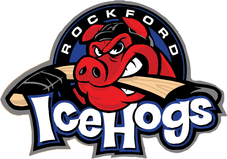 The Mighty Pigs At First Glance - Rockford Icehogs Logo Png Clipart (750x525), Png Download