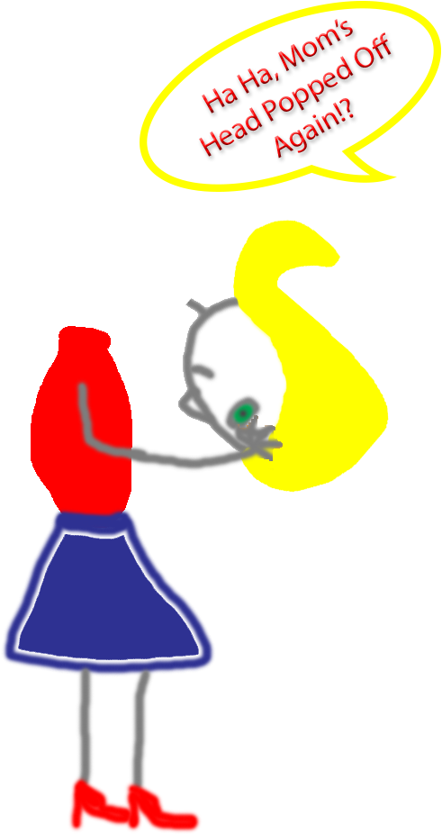 Cartoon Of Woman With Head Not Attached To Her Body - Mother Clipart (604x952), Png Download