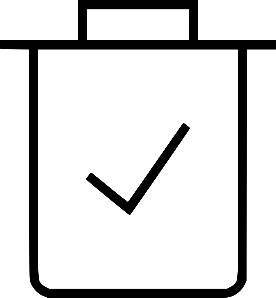 Trash Can Bin Check Mark Confirmed Comments - Trash Can / Bin Clipart (908x980), Png Download