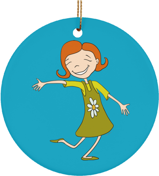Dancing Lady Limited Edition Ceramic Ornament Aqua - Cartoon Clipart (600x600), Png Download