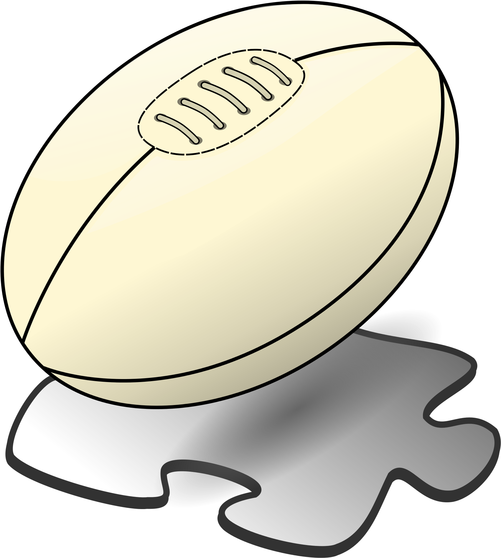 Image From Wikimedia Commons - Rugby Ball Clipart (2000x2000), Png Download