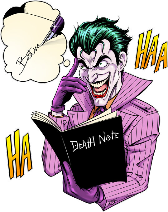 The Joker And The Death Note Preview - Parody Clipart (539x680), Png Download