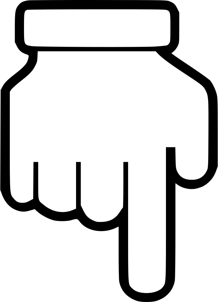 Hand Point Down Comments - Hand Point Icon Transparent Clipart (708x980), Png Download