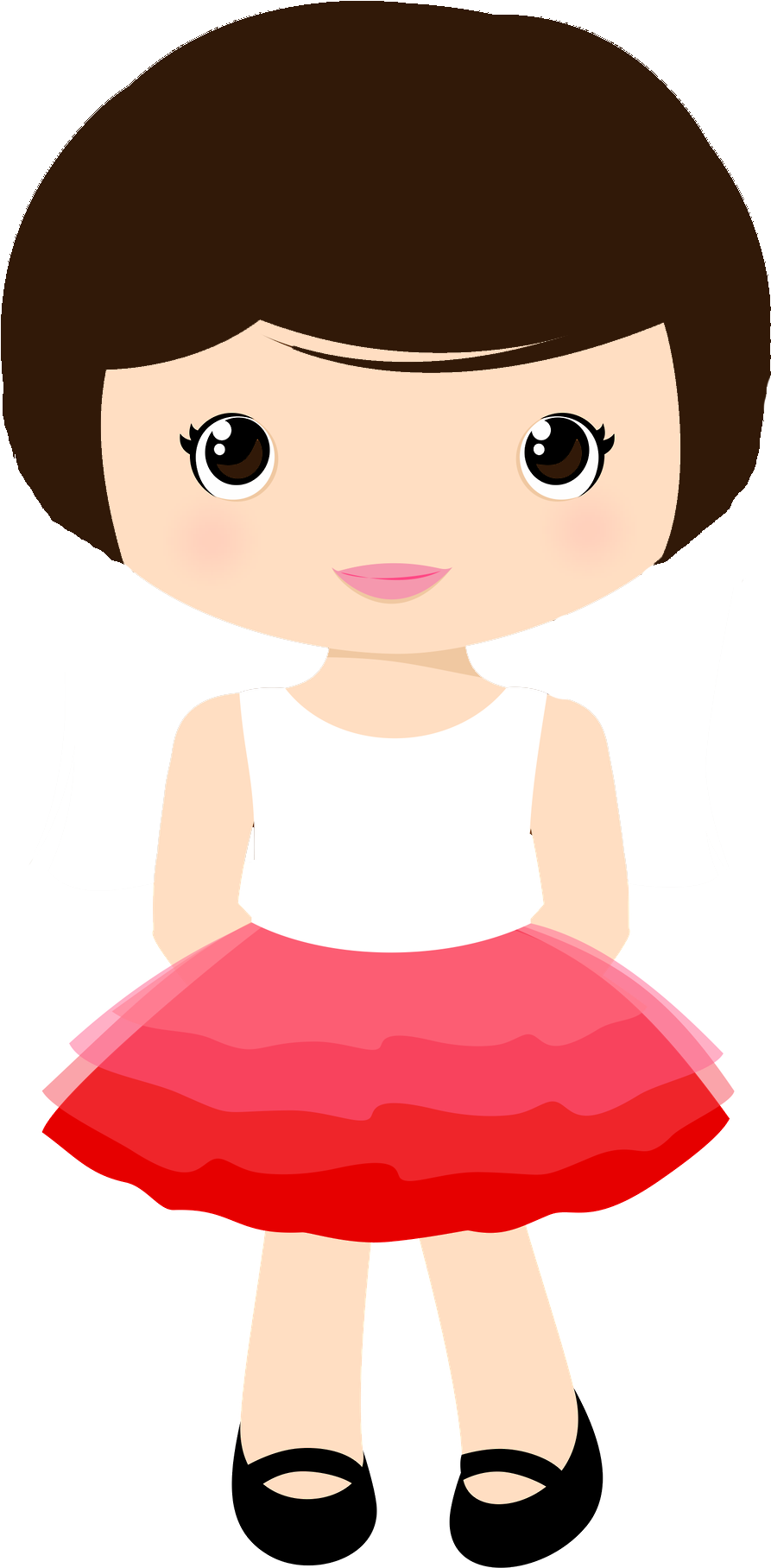 Menina Cute Clipart, Business For Kids, Doll Accessories, - Girl In Skirt Clipart - Png Download (900x1815), Png Download