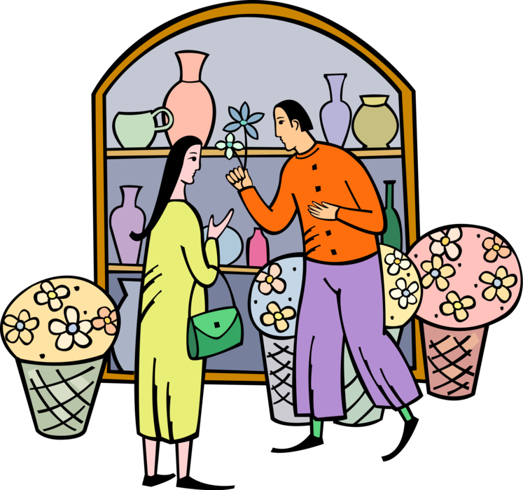 Vector Illustration Of Retail Florist Flower Shop Store - Clipart Gambling - Png Download (747x700), Png Download