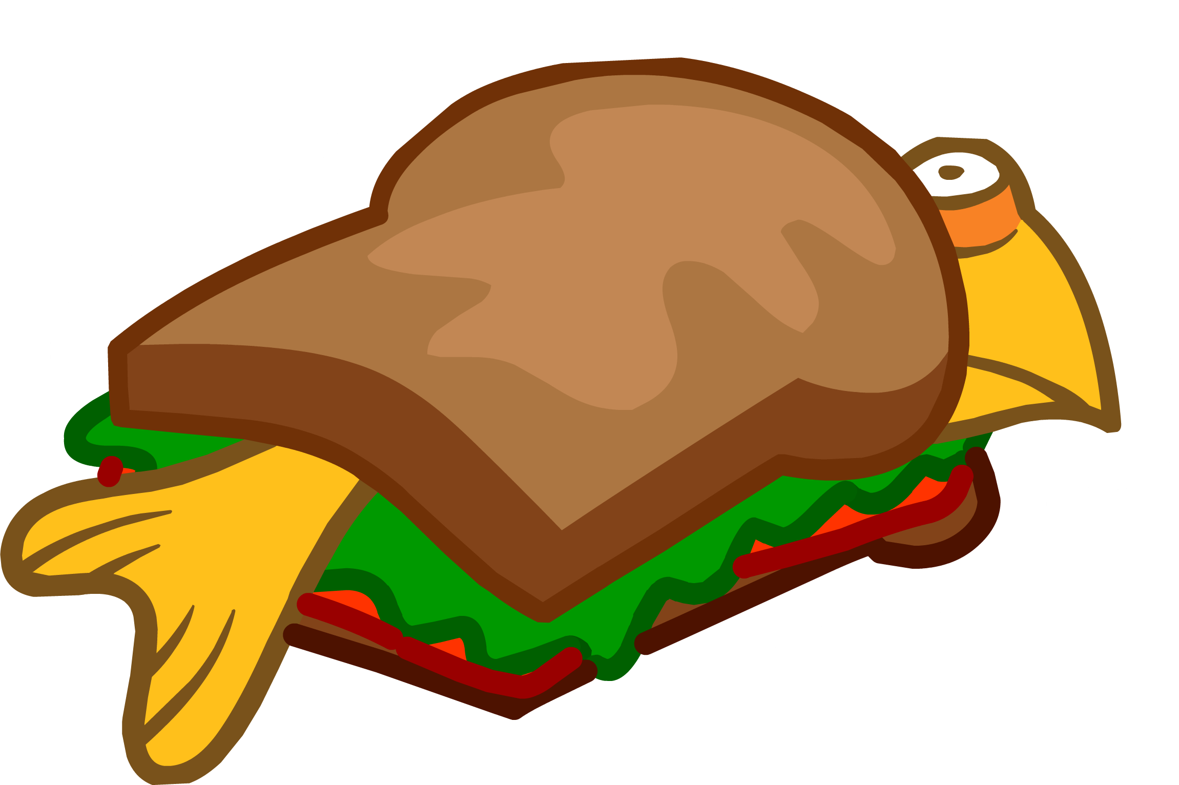 Cave Clipart Mining - Fish Burger Club Penguin - Png Download (2301x1532), Png Download