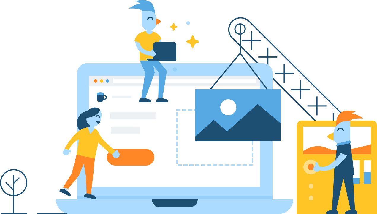 Pages Illo@2x - Landing Page Clipart (1270x724), Png Download