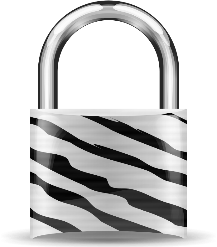 Free Padlock Zebra - Padlock Clipart (800x800), Png Download