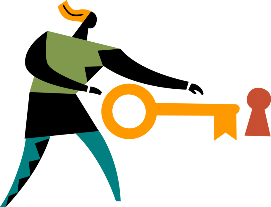 Key Opens Vector Image Illustration Of Security - Keyhole Clipart (914x700), Png Download