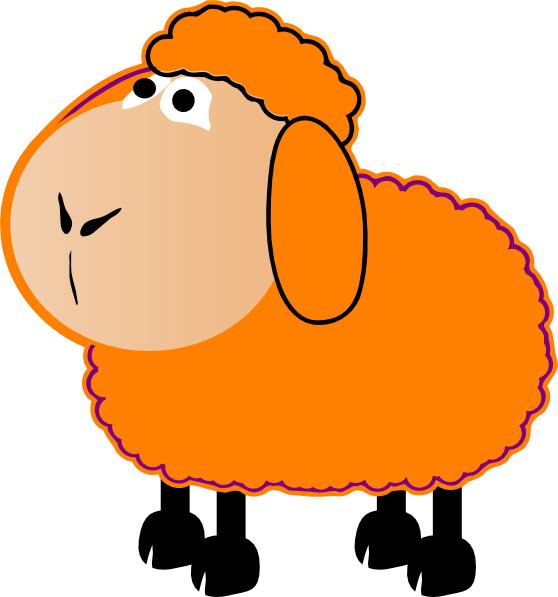 Shepherd And Sheep Clipart Free Download Best Shepherd - Red Sheep Cartoon - Png Download (558x597), Png Download