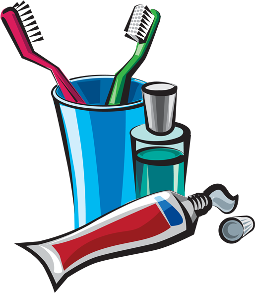 Cliparts Hygiene Products - Toothpaste And Toothbrush Clipart - Png Download (513x600), Png Download