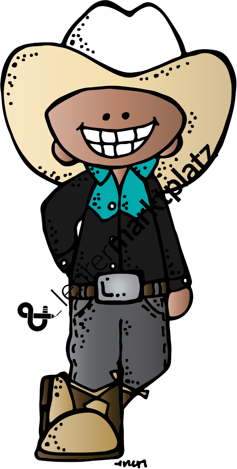 Graphic Freeuse Clip Art Cowboys Und - Melonheadz Cowgirl - Png Download (800x1581), Png Download