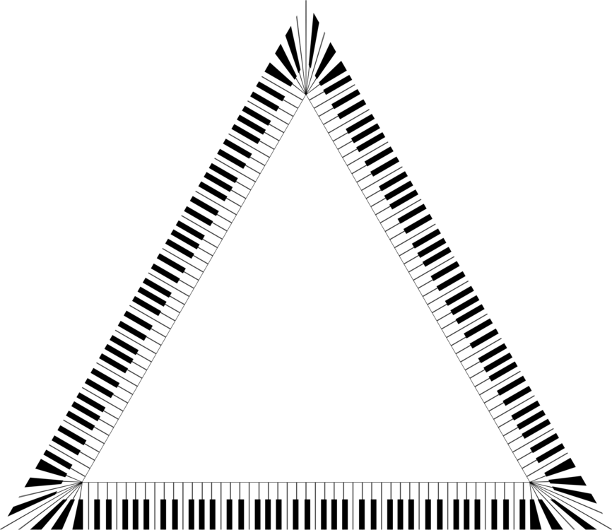 Piano Musical Keyboard Computer Icons Musical Note - Piano Keys Triangle Clipart (866x750), Png Download