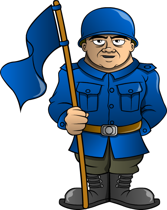 Male Clipart Janitor - Soldier Blue - Png Download (551x691), Png Download