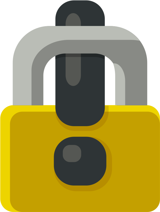 Locked Exclamation Mark - Pad Lock Png Vector Clipart (900x900), Png Download