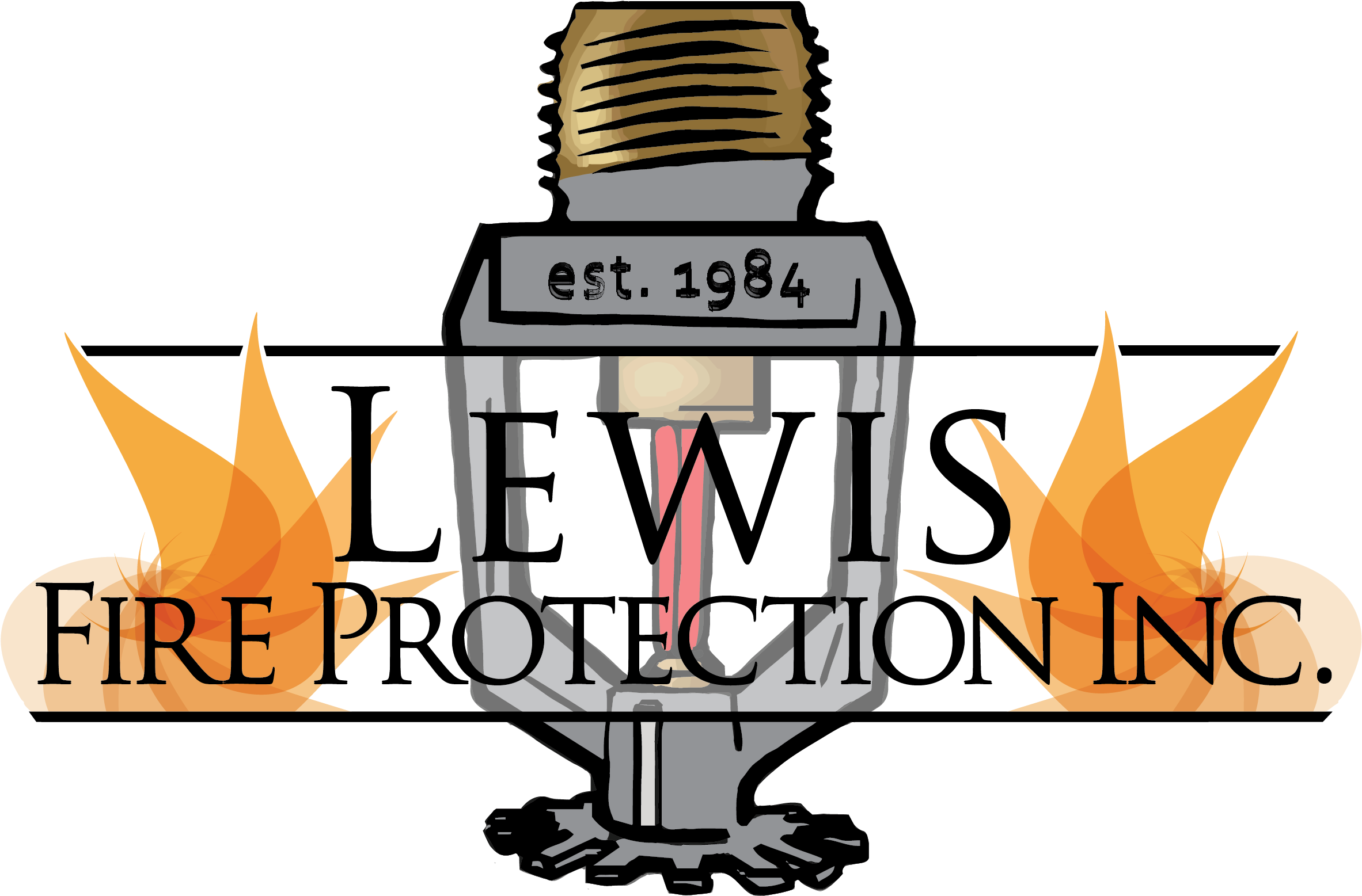 Jpg Black And White Lewis Protection - Lewis Fire Protection Inc Clipart (2381x1556), Png Download