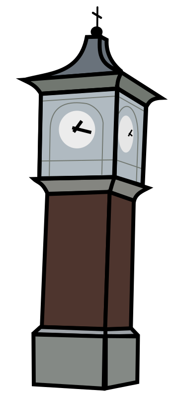 Clock Tower Lighting - Town Clock Clipart Png Transparent Png (530x750), Png Download