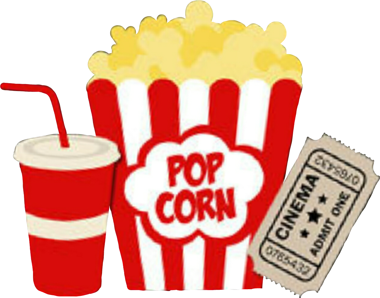 Movies Ticket Soda Sticker By Anna - Boy Scout Popcorn Thankyou Clipart (1255x982), Png Download