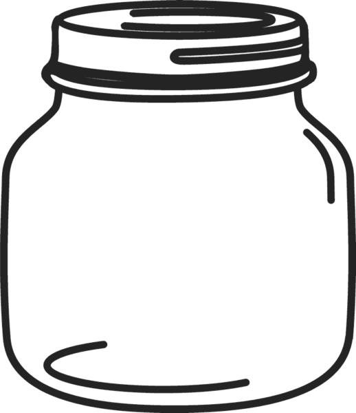 Petite Mason Jar Rubber Stamp Clipart (518x600), Png Download
