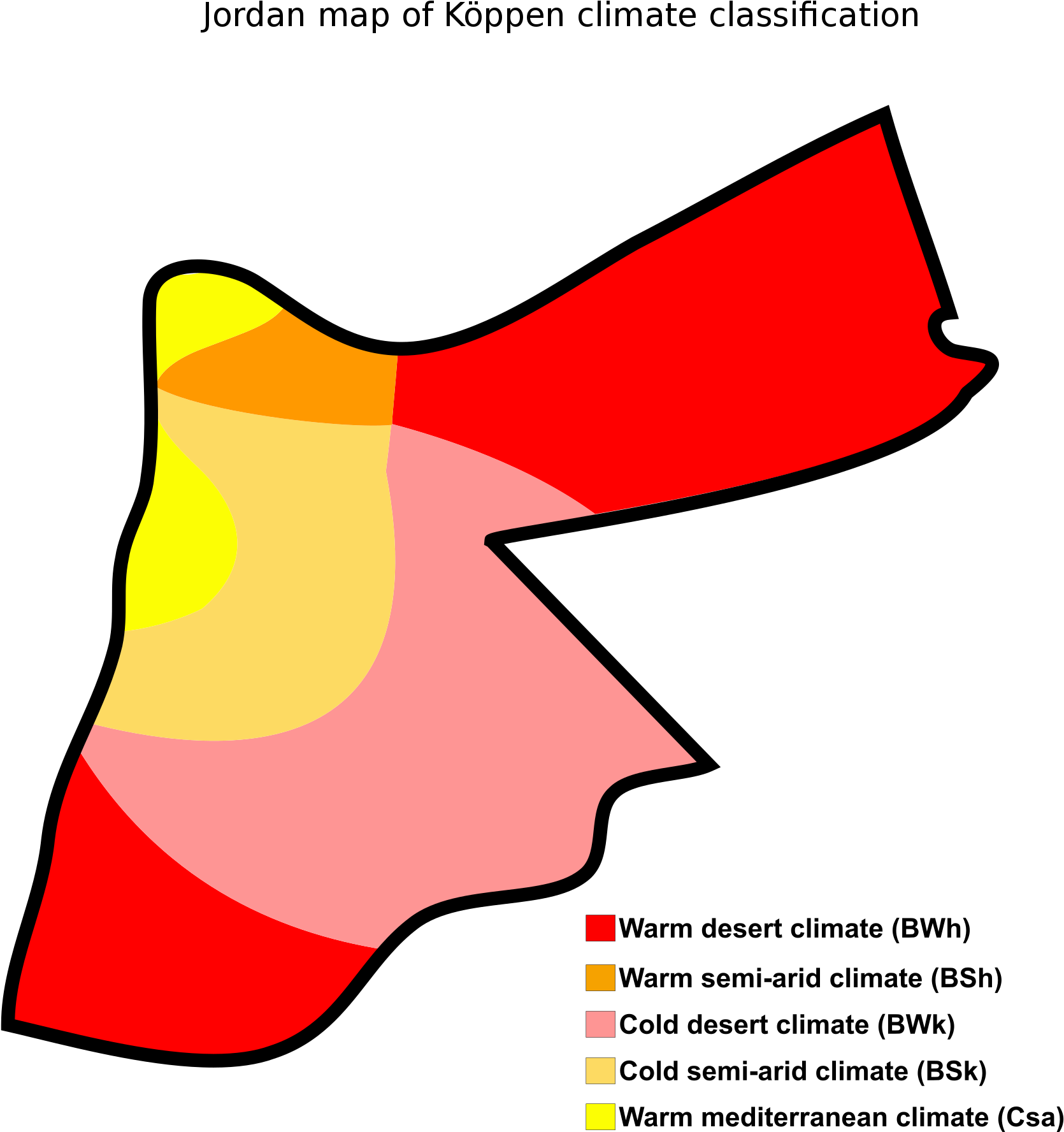 A Köppen Climate Classification Map Of Jordan - Climate Map Of Jordan Clipart (600x600), Png Download