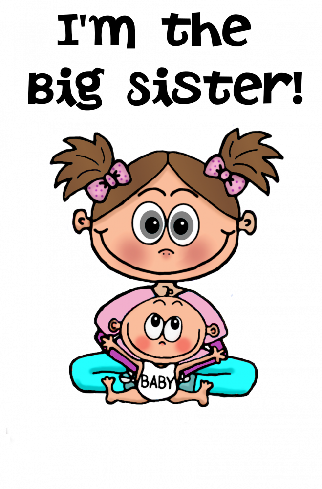 Free Download Cartoon Clipart Cartoon Clip Art - Big Sister 1 (blonde) - Customize! Baby Blanket - Png Download (659x1000), Png Download