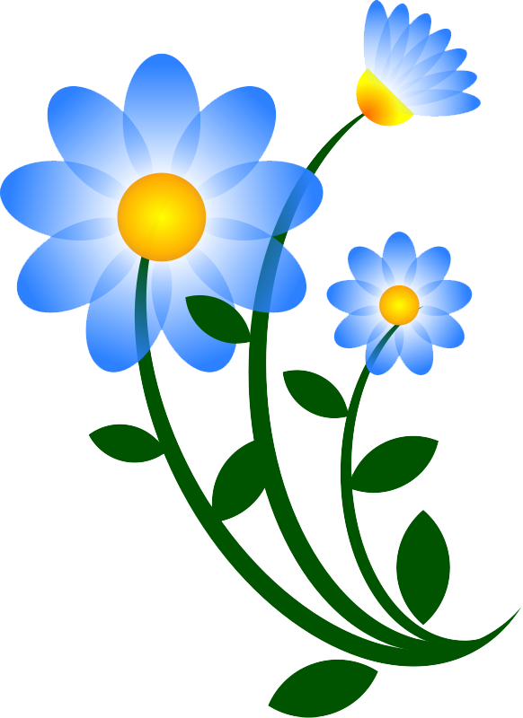Floral Clip Art Images Free Download - Blue Flowers Clip Art - Png Download (582x800), Png Download