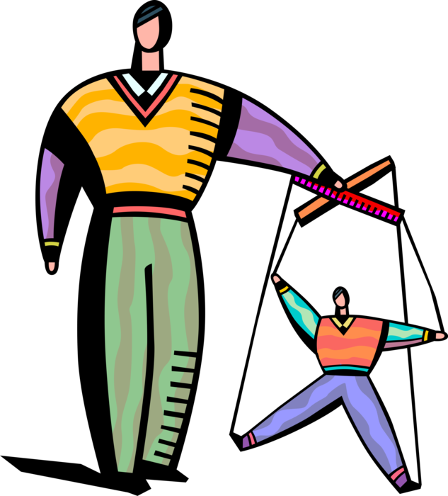 Management Puppeteer Controls Employee - Control Employee Png Clipart (633x700), Png Download