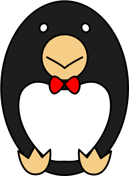 Little Penguin Bow Tie Bird Tux - Penguins With A Red Bow Tie Clipart (555x750), Png Download