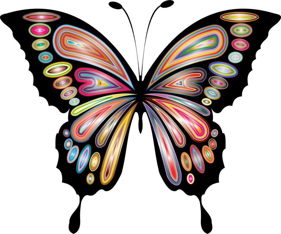 Butterfly Blue Purple Swallowtails Drawing - Tie And Dye Butterfly Clipart (899x750), Png Download