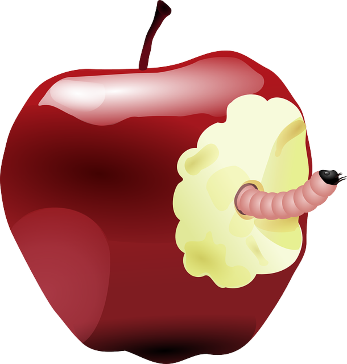 Apple With Worm Clip Art At Clipart Library - Bitten Apple - Png Download (570x598), Png Download
