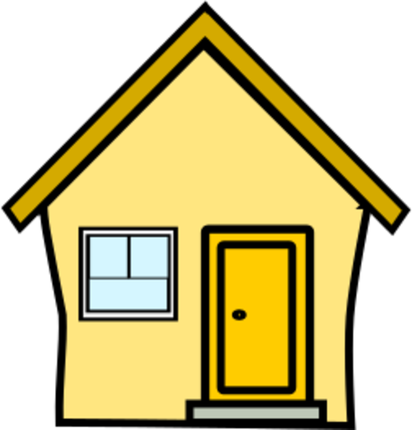 Hosue Clipart Yellow - Clip Art Yellow House - Png Download (600x626), Png Download