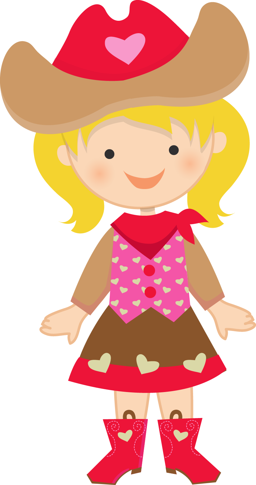 Cowboy Clipart Western Sheriff Star - Niña Vaquera Animada - Png Download (826x1565), Png Download