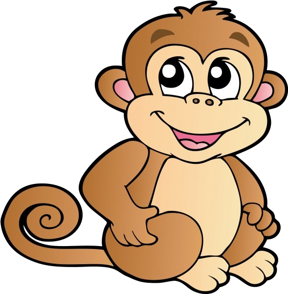 Diver Clipart Caricature - Cartoon Monkey - Png Download (600x600), Png Download