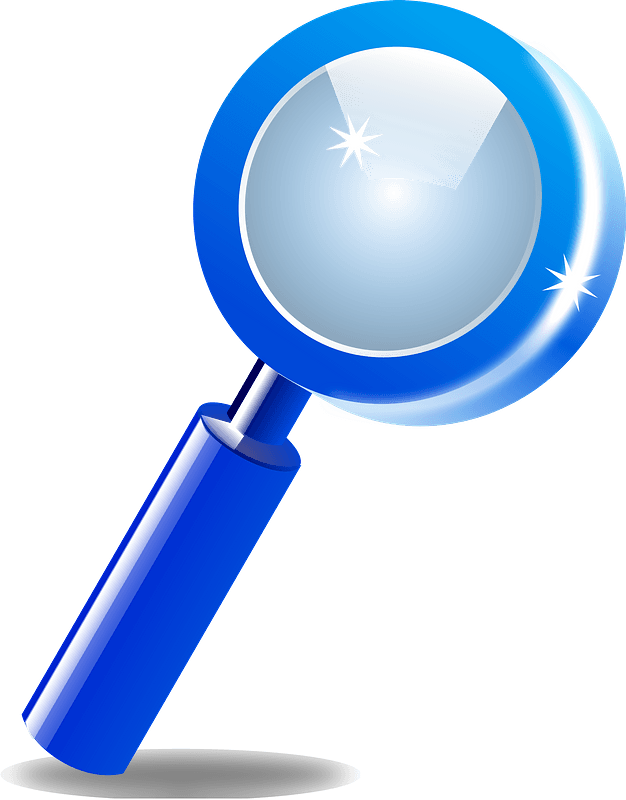 Lens Clip Art Download - Magnifying Glass Clipart Blue - Png Download (625x800), Png Download