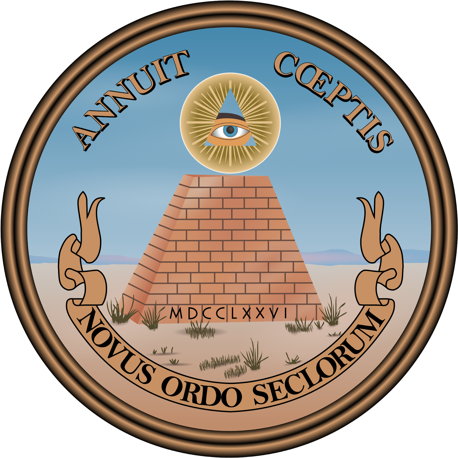Reverse Of The Great Seal Clipart (1200x1200), Png Download