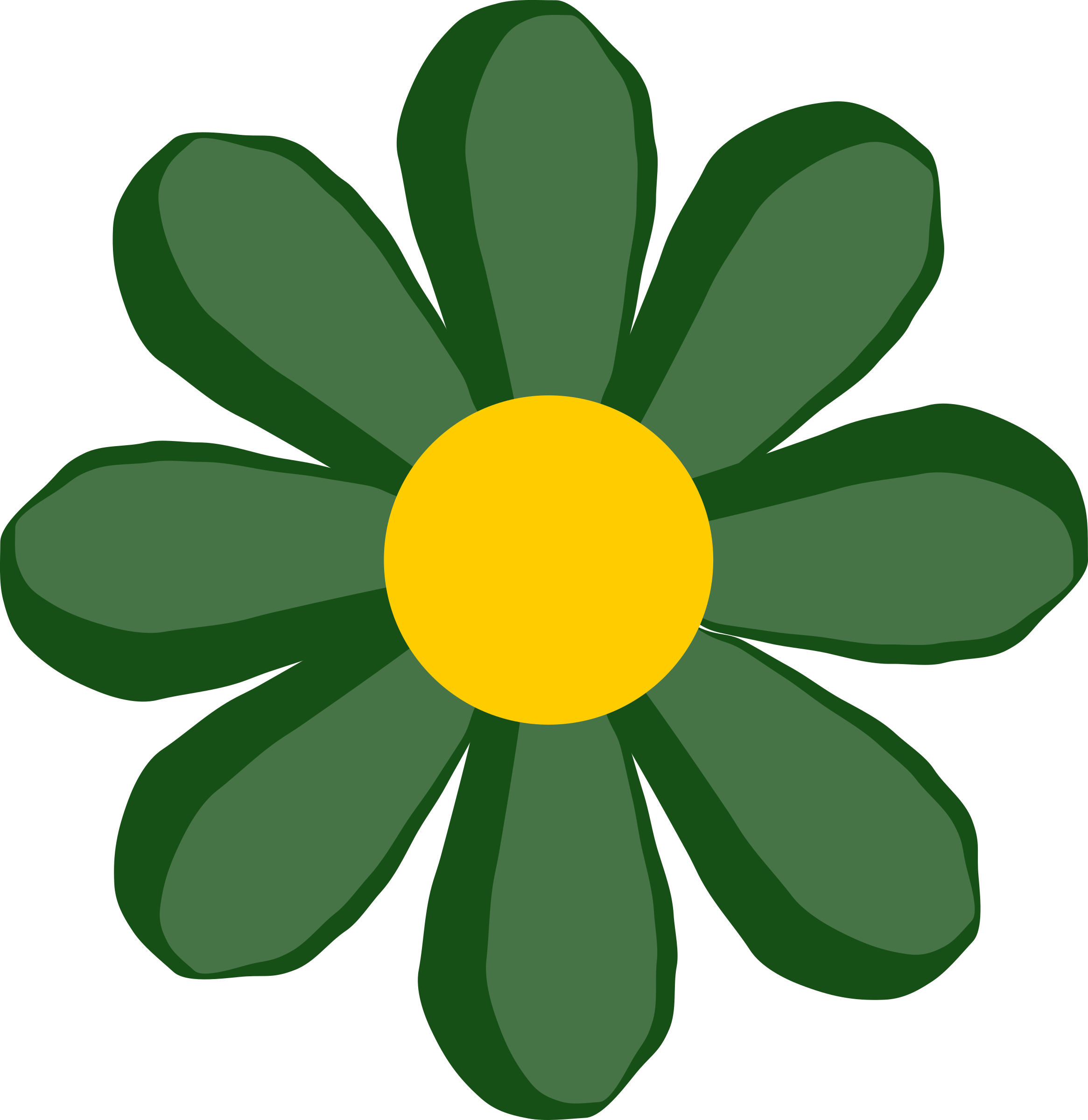 Flower Clipart Green Jpg Royalty Free Stock - Flower Clip Art - Png Download (2331x2400), Png Download
