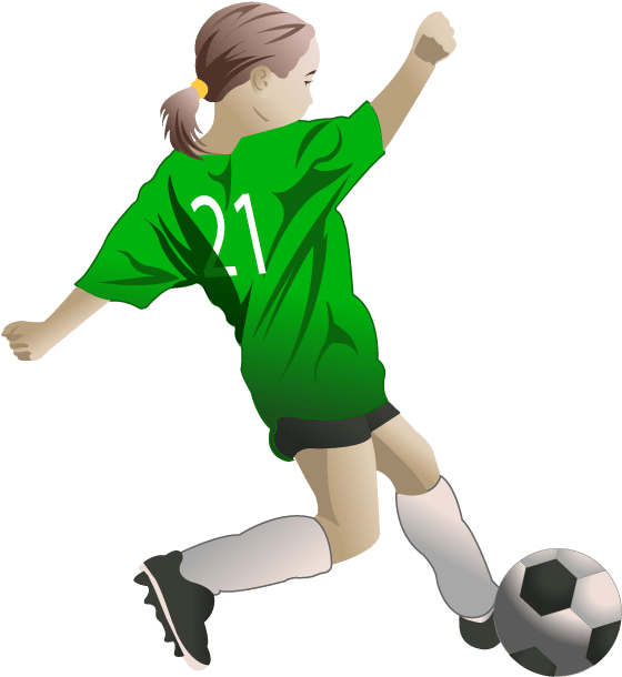 Soccer Players Cliparts - Female Soccer Clipart Png Transparent Png (579x646), Png Download