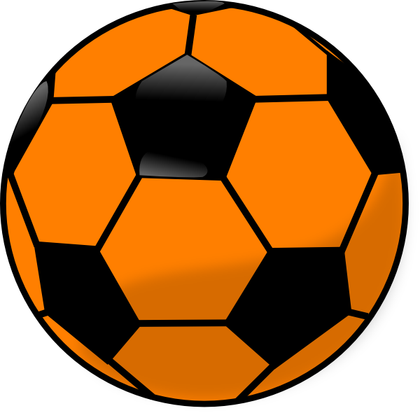 Strikers Orange And Black Soccer Ball Clipart Full Size Clipart