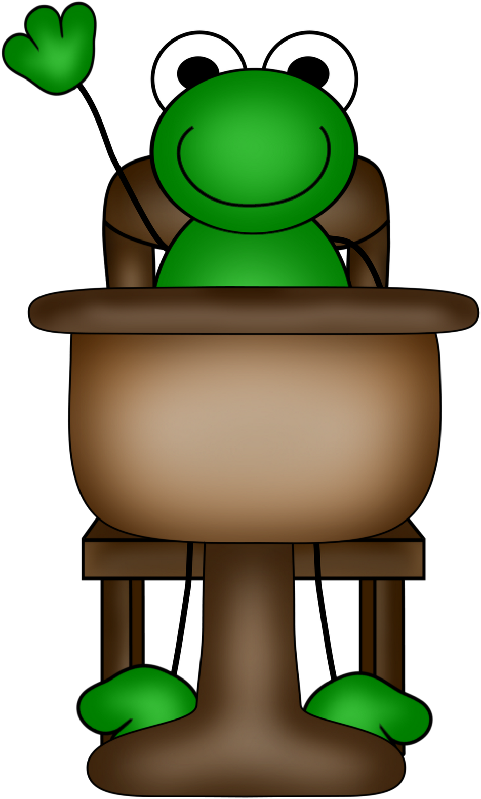 Amphibian Clipart Teacher - Frog School Clipart - Png Download (987x1600), Png Download
