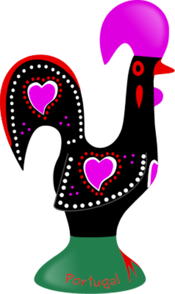 Vector Clip Art - Rooster Of Barcelos - Png Download (600x1008), Png Download