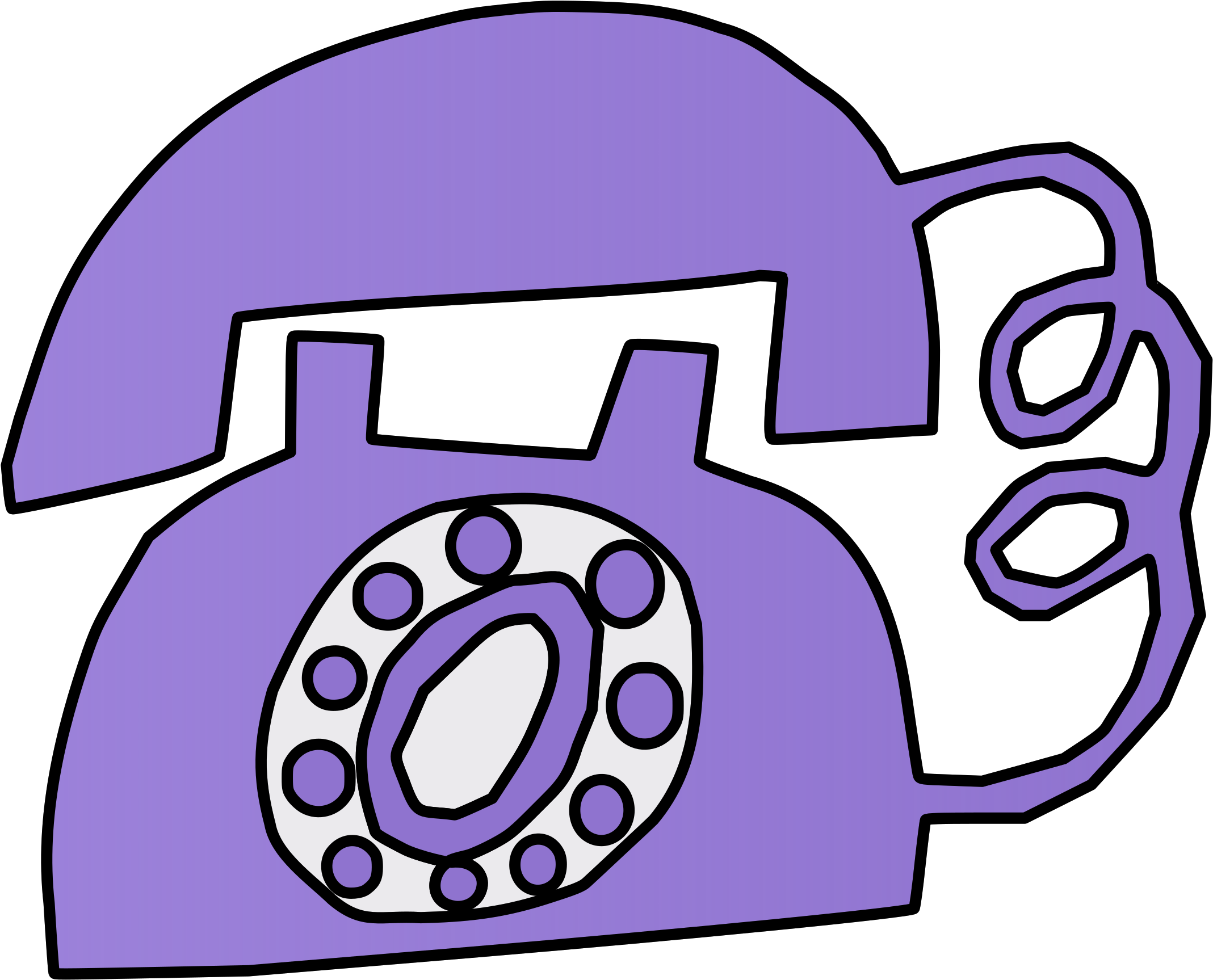 Big Image - Purple Telephone Clipart - Png Download (2400x1981), Png Download