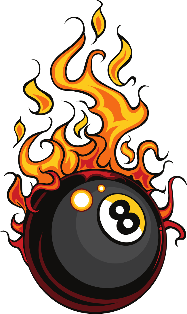 All Pro Billiards Pool Table Mover And Services - Flaming Volleyball Clipart (650x1093), Png Download