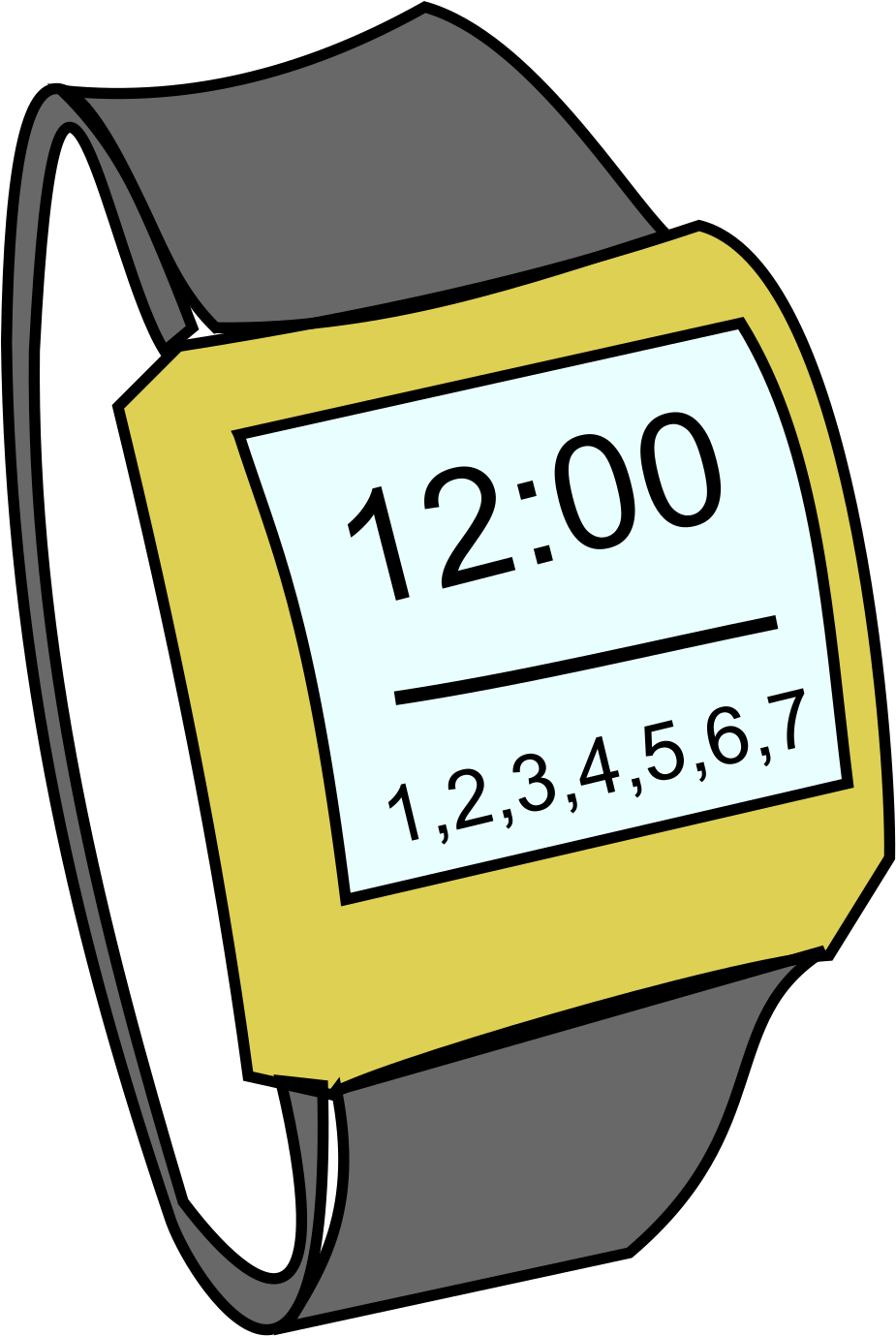 Brand Logo Line Digital Clock Watch - Digital Watch Clipart - Png Download (530x750), Png Download
